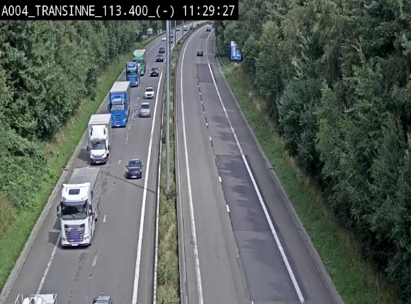 Caméra trafic E411 (A4) - Transinne direction Namur - BK 113.425