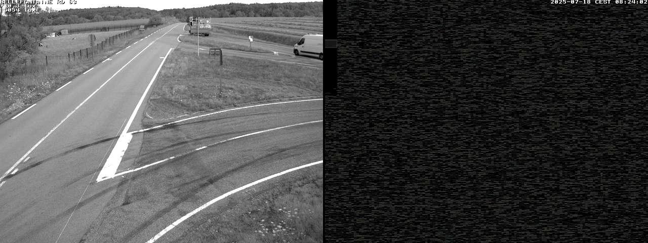 Webcam à Bellefontaine dans les Vosges à 552 mètres d'altitude sur la D63, à la jonction avec la D20A