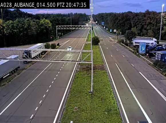 Webcam autoroute Belgique - Aubange - A28 direction Arlon - BK 14
