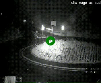 Webcam au nord d'Ax-les-Thermes au niveau de l'aire de chaînage de la N20. Vue orientée vers les Pyrénées, en direction de Pas de la Case