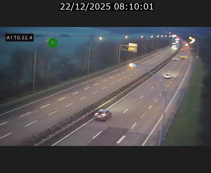 Traffic live webcam Luxembourg Flaxweiler - A1 direction Luxembourg - BK 22.4