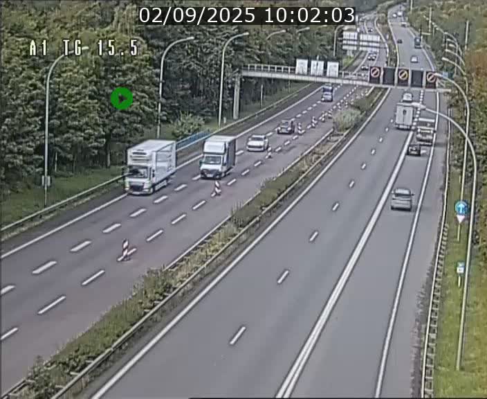 Traffic live webcam Luxembourg Munsbach - A1 direction Luxembourg - BK 15.5