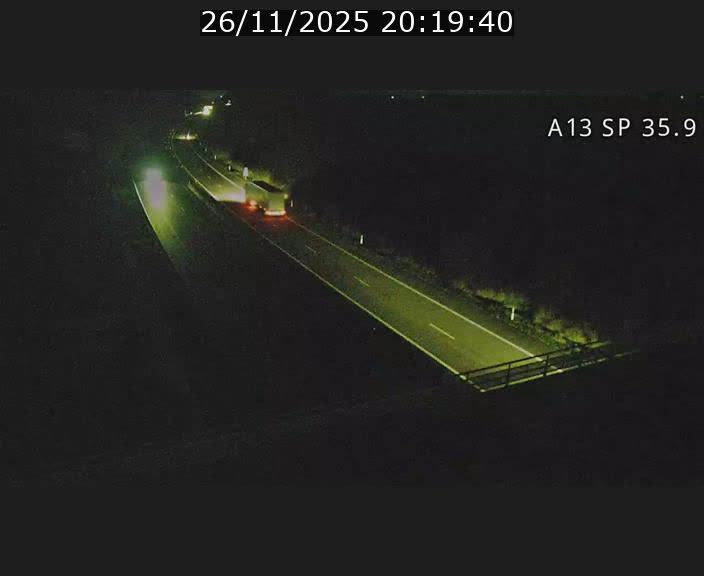 Webcam trafic sur A13 à l'entrée ouest du tunnel Markusbierg à Remerschen. Vue orientée vers Mondorf-les-Bains.