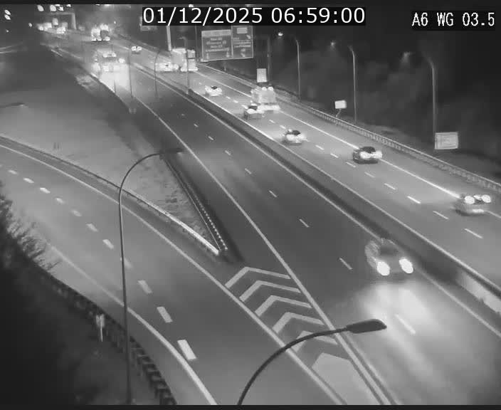 Traffic live webcam Luxembourg - Croix de Cessange - A6 - BK 3.5 - direction France/Allemagne