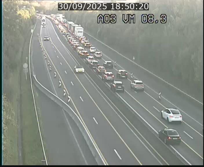 Traffic live webcam Luxembourg Bettembourg - A3 - BK 8.3 - direction France