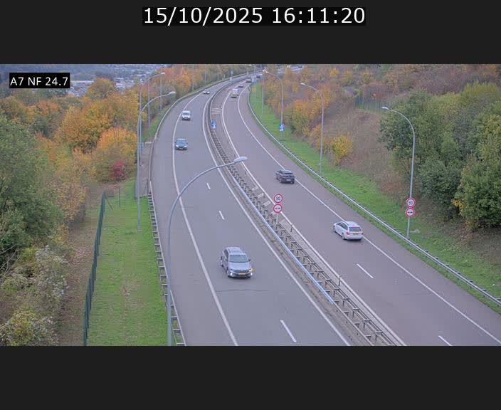 Caméra trafic Luxembourg - A7, Schieren direction Mersch