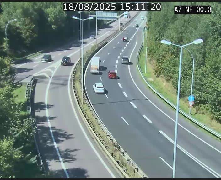 Caméra autoroute Luxembourg A7 - Echangeur A1/A7 Grünewald direction Tunnel Stafelter