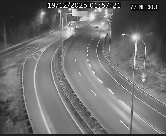 Caméra autoroute Luxembourg A7 - Echangeur A1/A7 Grünewald direction Tunnel Stafelter