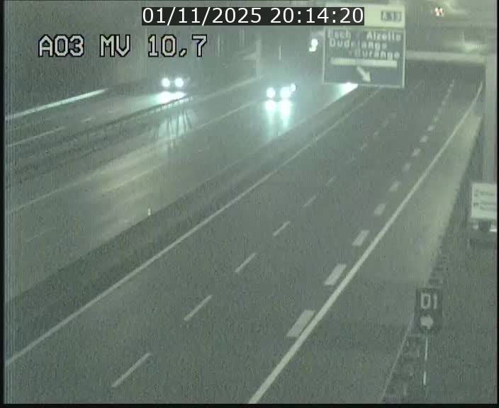 Traffic live webcam Luxembourg Croix de Bettembourg - A3 - BK 10.7 - direction France