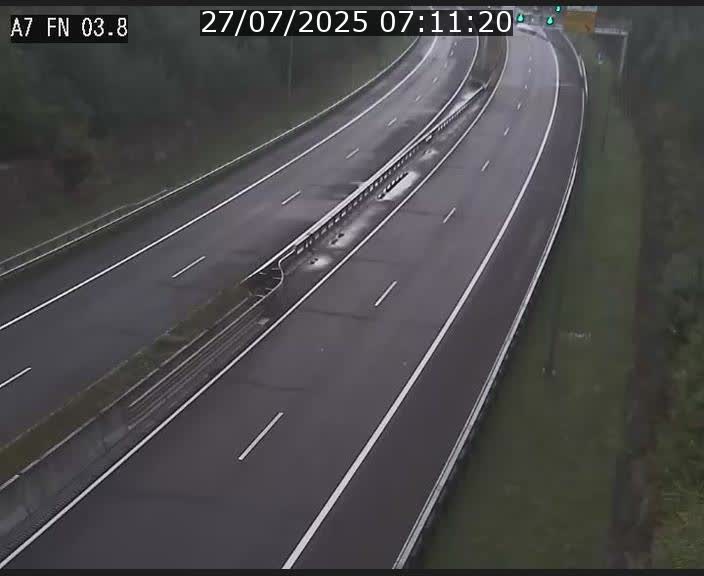 Caméra autoroute Luxembourg A7 - Passage à gibier Rëngelbour - direction Tunnel Stafelter