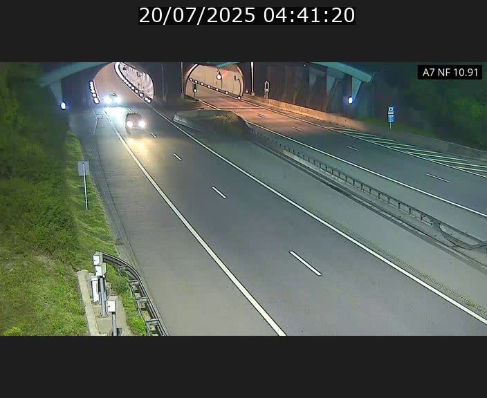 Caméra trafic Luxembourg - A7, Tunnel Gousselerbierg, entrée sud, direction Mersch