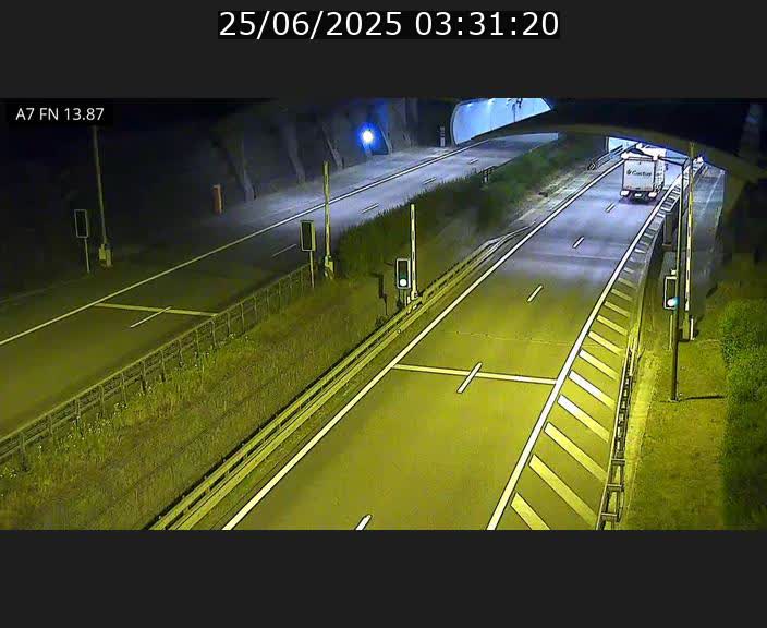 Caméra trafic Luxembourg - A7, Tunnel Gousselerbierg, entrée nord, direction Lorentzweiler