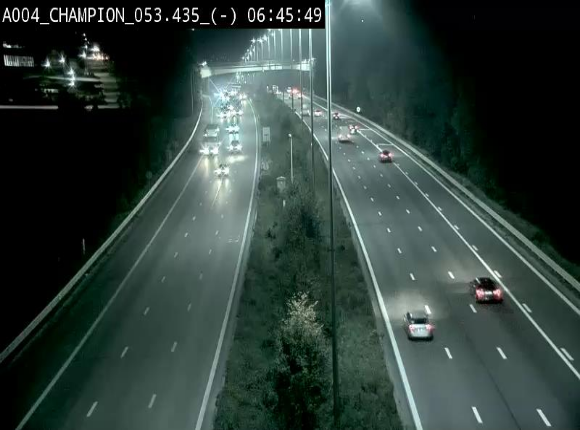 Webcam E411 à Champion, à proximité de Namur. Vue orientée vers Bruxelles