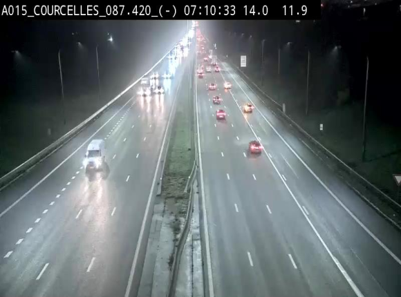 Webcam autoroute Belgique - Viesville - E42 direction Mons - BK 84.35