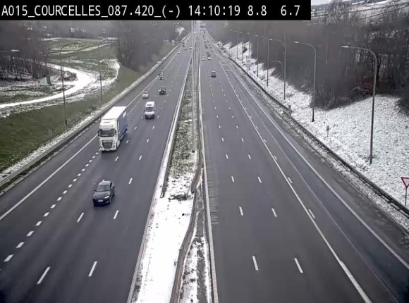 Webcam autoroute Belgique - Viesville - E42 direction Mons - BK 84.35