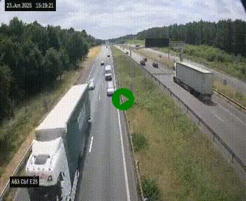 Webcam autoroute A63 en périphérie de Bordeaux au sud-est de la ville, en provenance du bassin d'Arcachon. Vue orientée vers Bordeaux