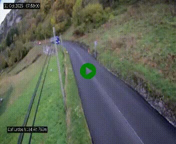 Webcam dans les Pyrénées Atlantique au niveau du col d'Urdos et du fort du Pourtalet sur la N134, en direction du Col et du tunnel du Somport, à 765 mètres d'altitude