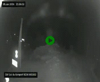 Webcam au col du Somport, côté français, sur la N134, dans les Pyrénées, en direction de l'Espagne, à 1632 mètres d'altitude