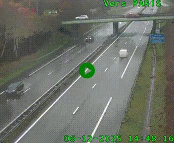 Caméra routière sur l'autoroute A20 au nord de Limoges, à la jonction avec la N520. Vue orientée vers Paris