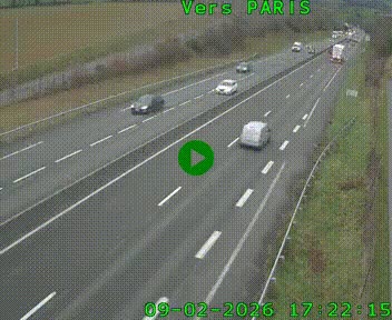 Caméra routière sur l'autoroute A20 à Saint-Hilaire-Bonneval, au sud de Limoges. Vue orientée vers Paris