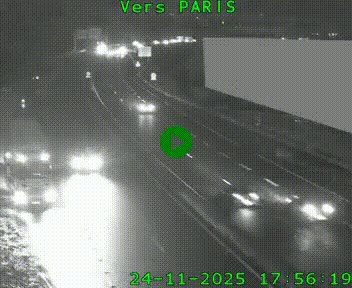 Caméra routière sur l'autoroute A20 à Brive-la-Gaillarde, à la jonction avec l'A89. Vue orientée vers Paris