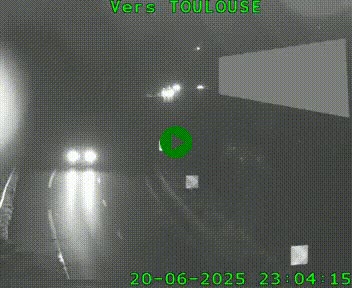 Caméra routière sur l'autoroute A20 à Noailles, en périphérie de Brive-la-Gaillarde. Vue orientée vers Toulouse