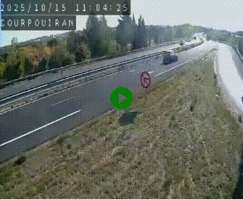 Caméra routière France - N109, Courpouiran - La plaine, en direction de Clermont l'Hérault, à la sortie de Montpellier