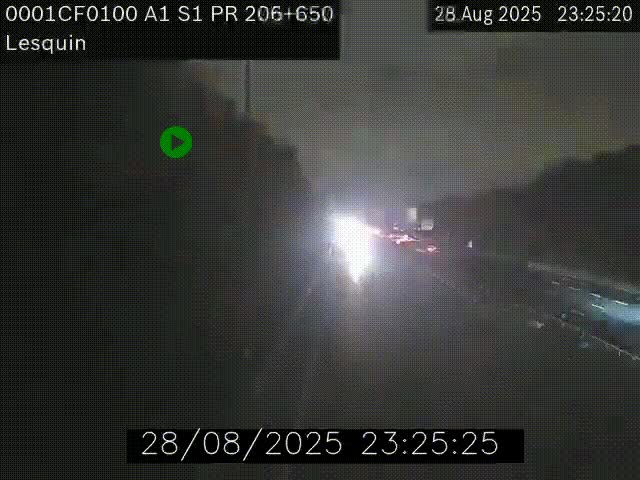 Webcam autoroute A1 à hauteur de Lesquin. Vue orientée vers Lille