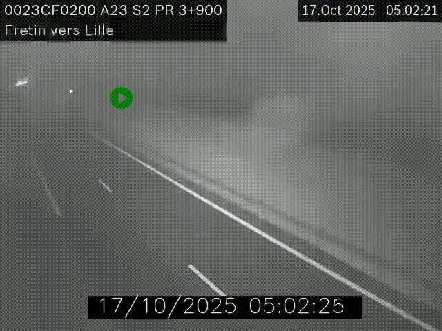 Webcam autoroute A23 à hauteur de Fretin. Vue orientée vers Lille