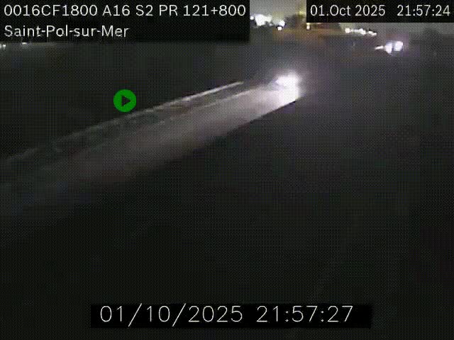 Webcam autoroute A16 à proximité de Dunkerque, à hauteur de la sortie Saint-Pol-sur-Mer. Vue orientée vers Calais