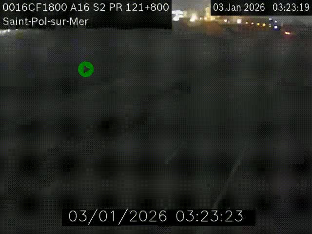 Webcam autoroute A16 à proximité de Dunkerque, à hauteur de la sortie Saint-Pol-sur-Mer. Vue orientée vers Calais