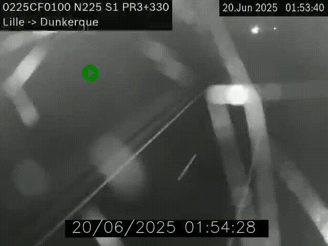 Webcam autoroute A25 (N225) à hauteur de Bergues (Bierne). Vue orientée vers Dunkerque.
