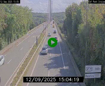 Webcam sur la N165 après le Pont de l'Iroise, à l'entrée de Brest