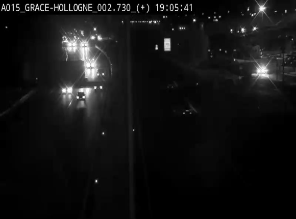 Webcam E42/A15 à Grâce-Hollogne, à proximité de la jonction avec l'A604. Vue orientée vers Namur