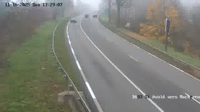 Webcam sur la D603 située à proximité de Saint-Avold. Vue orientée vers Macheren.