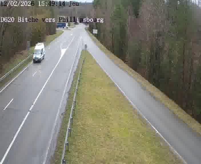 Webcam sur la D620, sur le contournement de Bitche. Vue orientée vers Philippsbourg