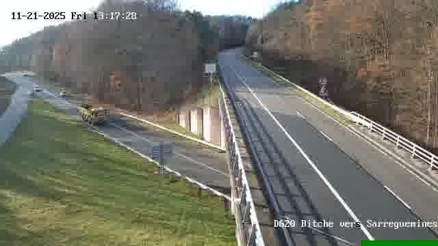 Webcam sur la D620, sur le contournement de Bitche. Vue orientée vers Sarreguemines