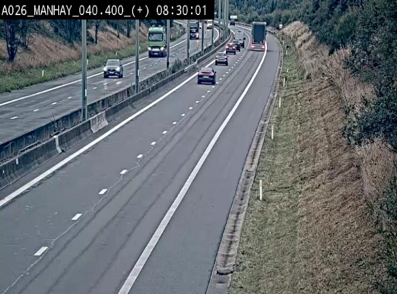 Webcam autoroute A26/E25 à hauteur de Manhay, avant la jonction avec la N651 en direction de Luxembourg - BK 40.4