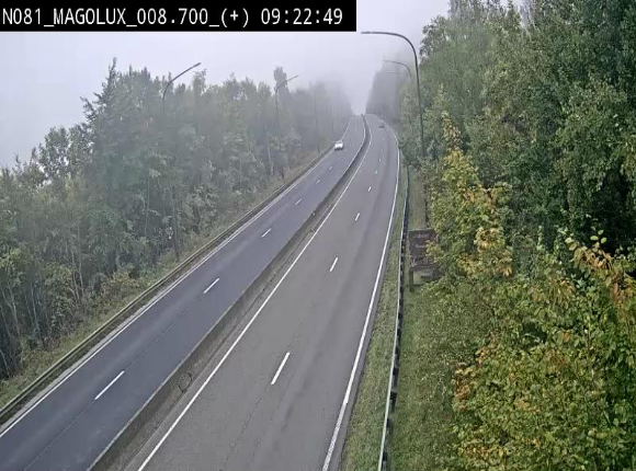 Webcam sur la N81 (E411) à hauteur de la jonction avec la N883. Vue orientée vers Longwy