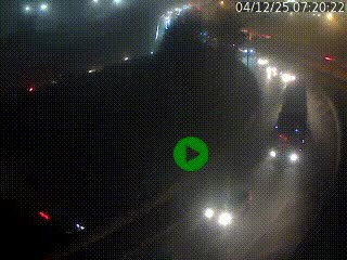 Caméra autoroute à la jonction entre l'A7 et la D301 (Boulevard urbain Sud de Lyon) à Feyzin, au sud de Lyon. Vue orientée vers Mions