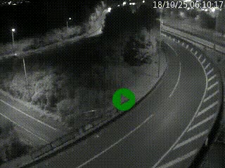 Caméra autoroute à la jonction entre l'A7 et la D301 (Boulevard urbain Sud de Lyon) à Feyzin, au sud de Lyon. Vue orientée vers Mions