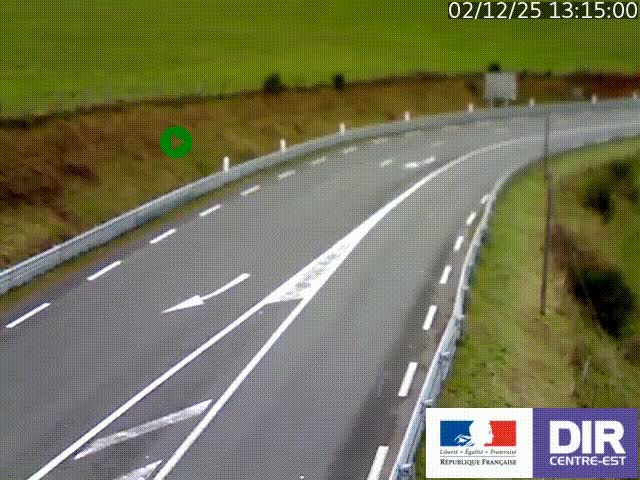 Webcam sur le col Pin Bouchain, vue orientée vers Roanne, en provenance de Lyon sur la nationale 7 (N7)