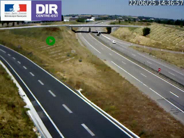 Webcam sur le contournement de Valence, sur la Nationale 7, caméra orientée vers Lyon