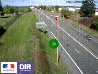 Webcam à Mably, à proximité de Roanne en direction de Moulins sur la N7