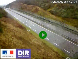 Webcam au niveau du col de Bois Clair à hauteur de Cluny sur la N79. Vue orientée vers Mâcon