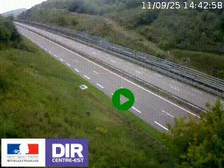 Webcam au niveau du col de Bois Clair à hauteur de Cluny sur la N79. Vue orientée vers Mâcon