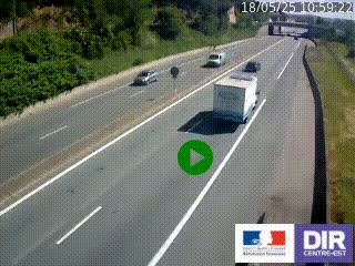Caméra autoroutière sur l'A47 à hauteur de Givors, a proximité de Lyon. La webcam est orientée vers Lyon