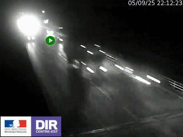Caméra trafic à la jonction entre l'A46 (Rocade-est de Lyon) et l'A42 à hauteur de Vault-en-Velin en direction de Marseille