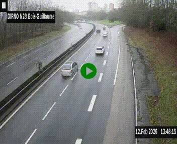 Webcam routière à hauteur de Bois-Guillaume en périphérie de Rouen. Vue orientée vers Rouen