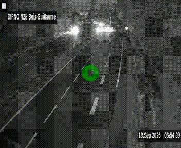 Webcam routière à hauteur de Bois-Guillaume en périphérie de Rouen. Vue orientée vers Rouen